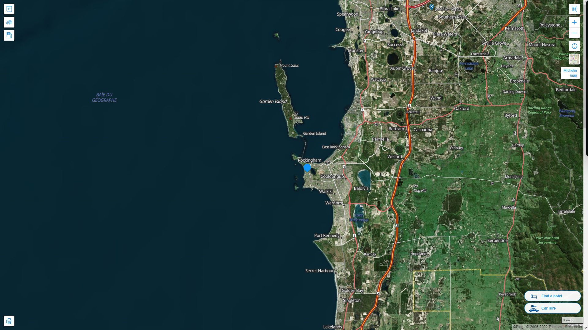 Rockingham Highway and Road Map with Satellite View
